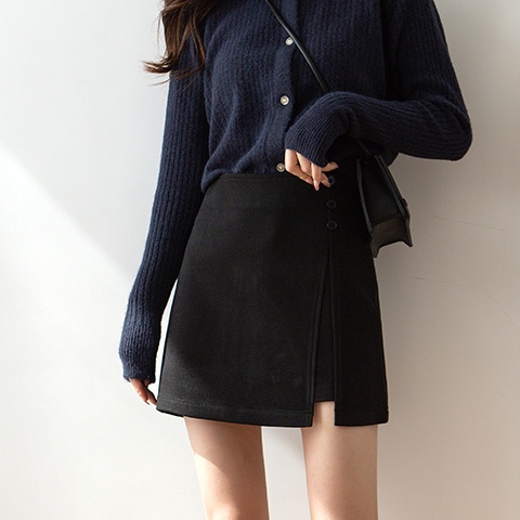 Chân váy chữ A ngắn lưng cao thời trang thu đông 77