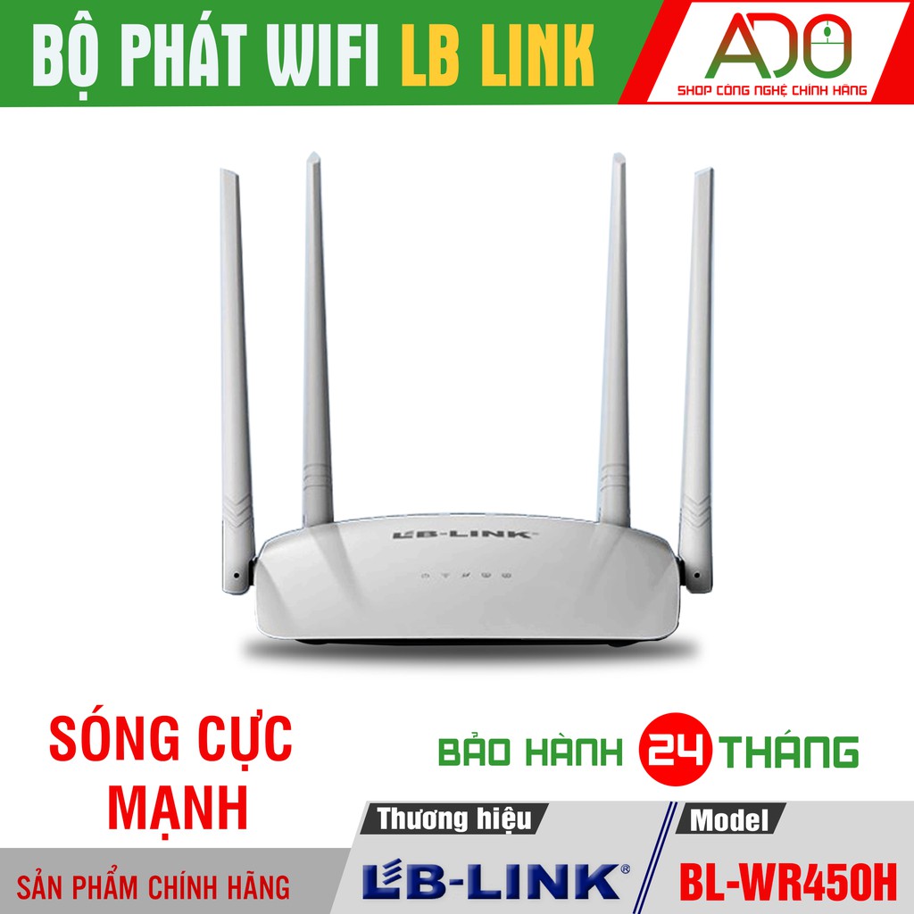 [Giá SỐC] Bộ phát sóng Wifi tốc độ cao LB-LINK BL-WR450H – Bảo hành 24 tháng–Tốc độ 300Mbps - CHÍNH 
