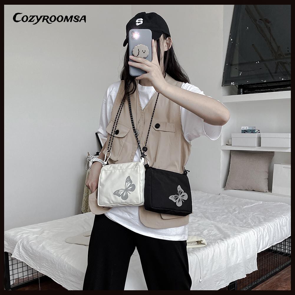 Túi Xách Đeo Chéo Trang Trí Hình Bướm Phản Quang Thời Trang Kích Thước Nhỏ Dành Cho Bạn Nữ