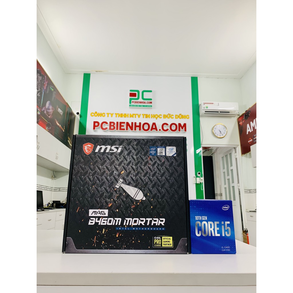 Combo Intel I5 10400 New Tray + B460M Mortar chính hãng