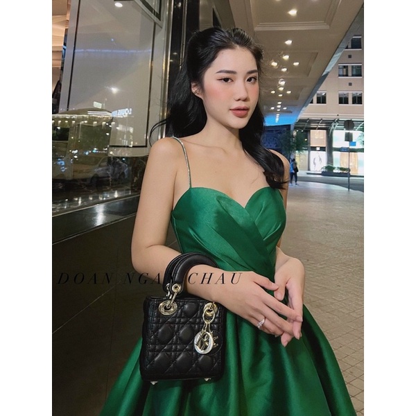 Đầm hai dây cúp ngực xếp ly