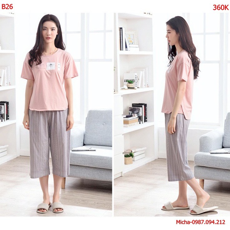 Đồ bộ cotton cao cấp hình cây dễ thương - Micha