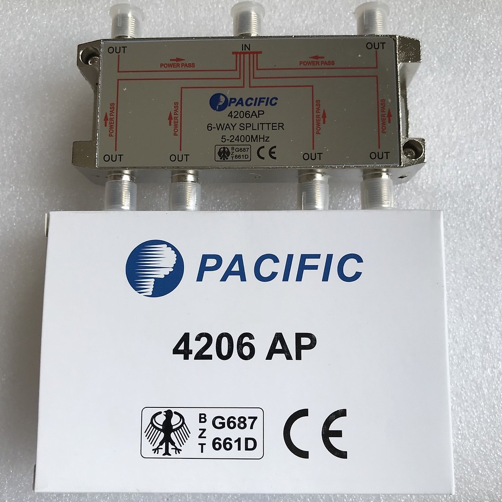 Bộ chia truyền hình cáp PACIFIC 4206AP (1 đầu vào 6 đầu ra)