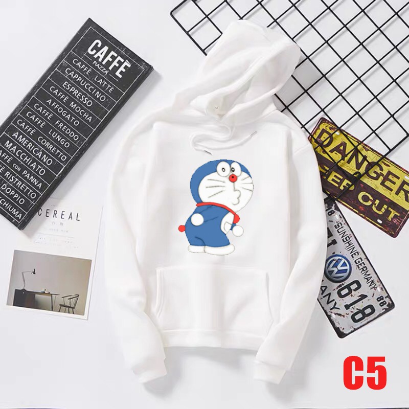 Áo Hoodie Nam Dài Tay ⚡ FREESHIP ⚡  Áo khoác hoodie nam Có Mũ Trùm Túi Bụng Họa Tiết Doremon