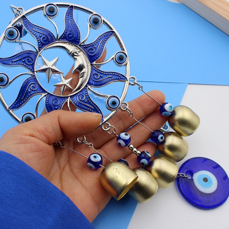 Chuông Gió May Mắn Hình Đôi Mắt Quỷ Màu Xanh Thổ Nhĩ Kỳ Treo Trang Trí Sân Vườn / Trong Nhà / Ngoà