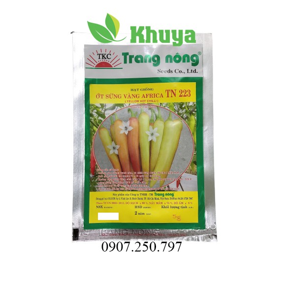 Hạt giống Ớt sừng vàng Africa/MEKONG TN 223 gói 5gr