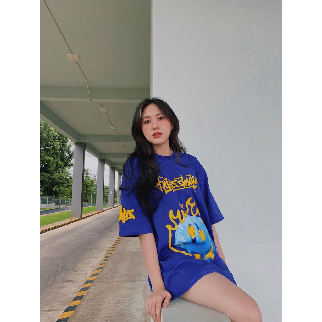 Áo Thun Tay Lỡ Unisex SMILEY ICE FLAME 100% Cotton - HADES Brand Chính Hãng | BigBuy360 - bigbuy360.vn