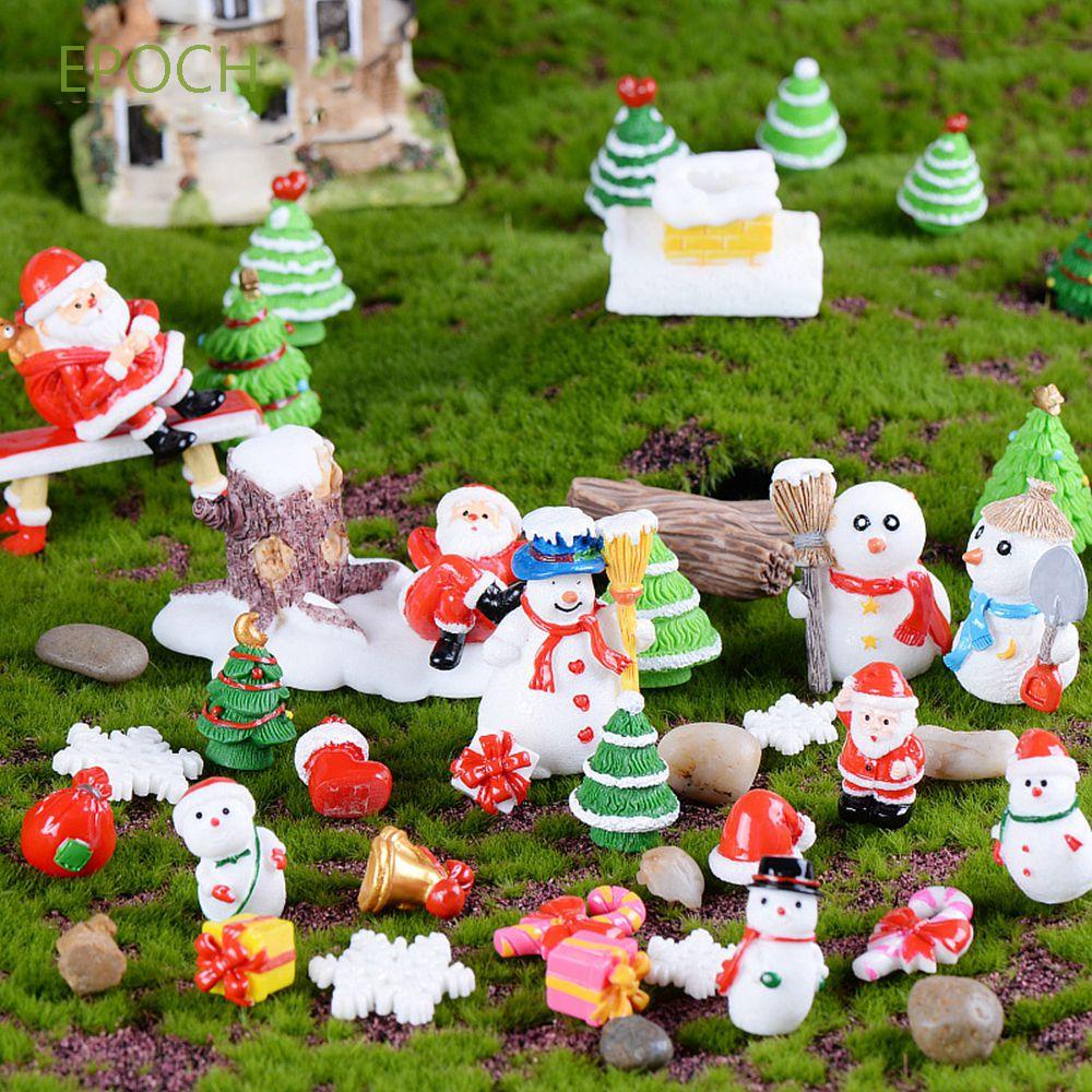 Epoch Đồ trang trí Ông Già Noel / Người Tuyết Mini Bằng Nhựa Resin Dùng Trang Trí Giáng Sinh