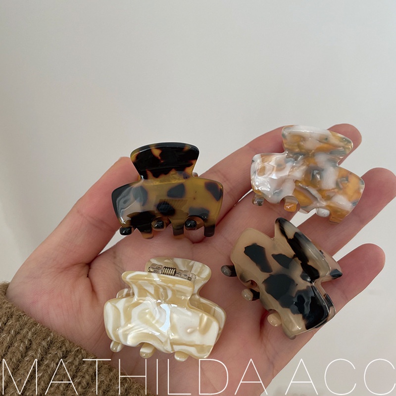 Kẹp Tóc Mini Họa Tiết Đá Cẩm Thạch / Hình Chữ Nhật Dễ Thương Phong Cách Hàn Quốc