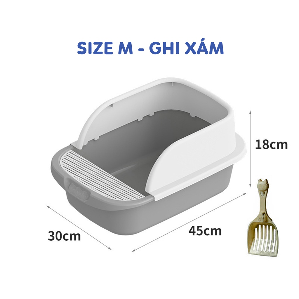 Khay vệ sinh cho mèo cỡ lớn to vừa size M L chậu thành cao lapeta