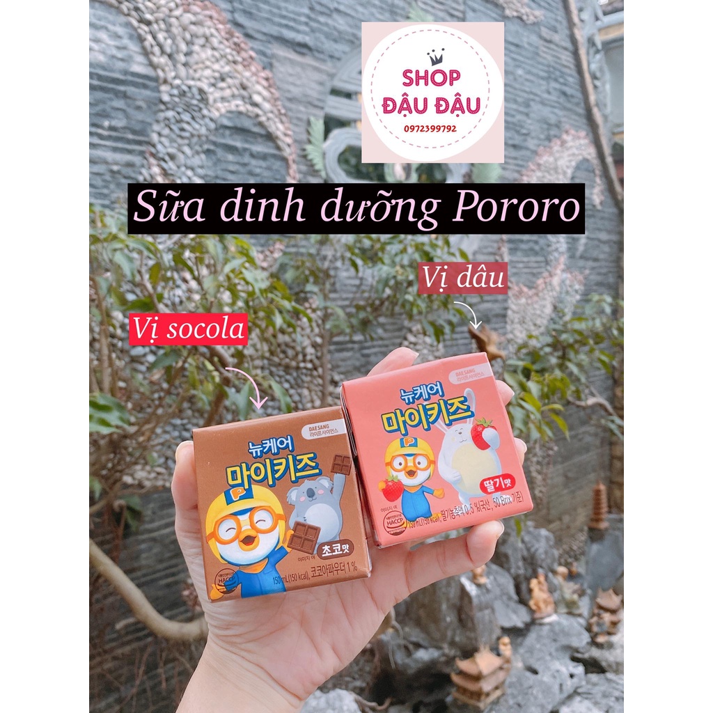 [date t12/2022]-Sữa nước dinh dưỡng Pororo Hàn Quốc hộp 150ml