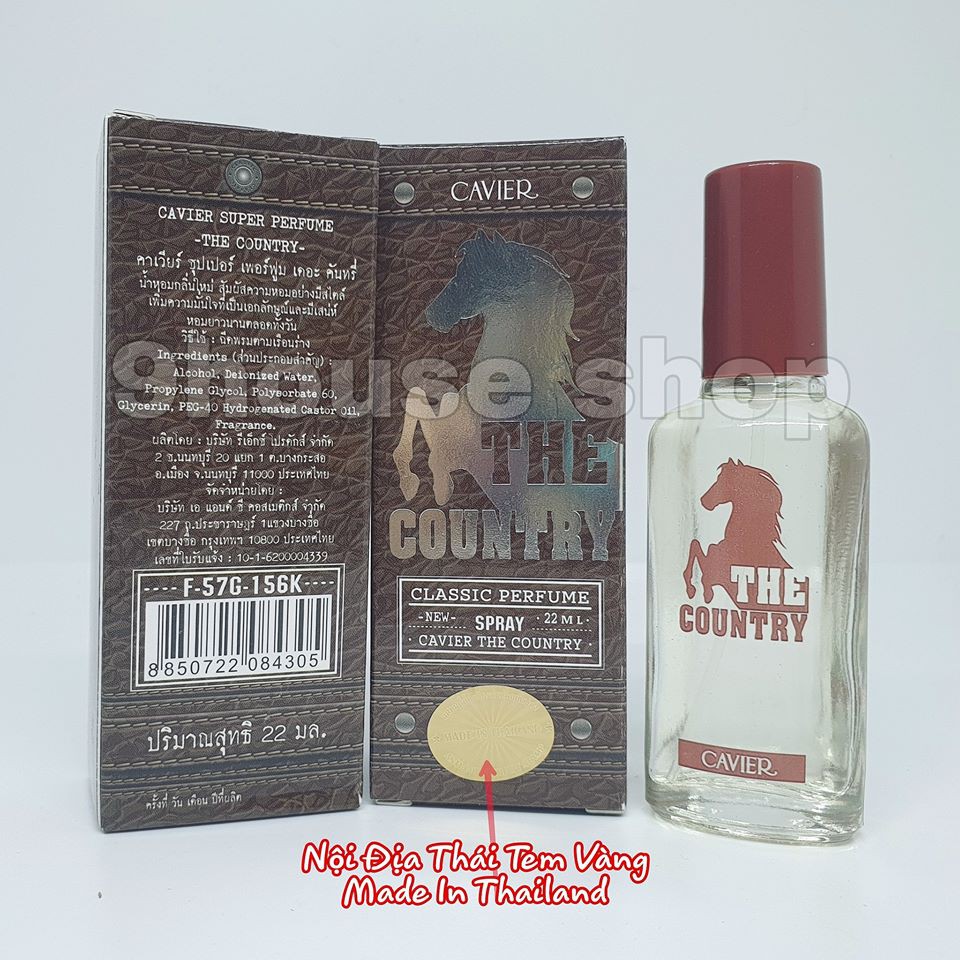 Nước Hoa Nam CAVIER THE COUNTRY Thái Lan 22ml