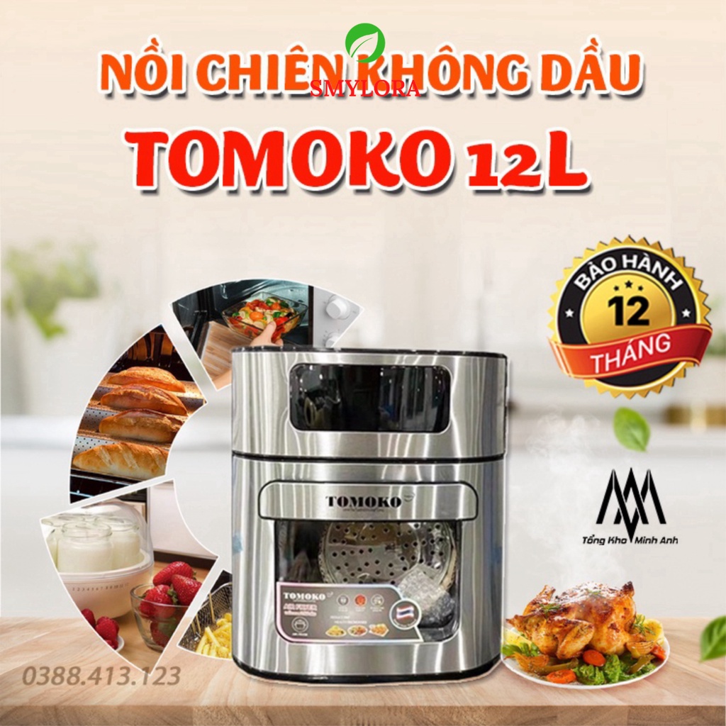 Nồi Chiên Không Dầu Tomoko ,Nồi Chiên dung tích cỡ đại 12 Lít,Bếp Chiên Không Dầu Thế Hệ Mới