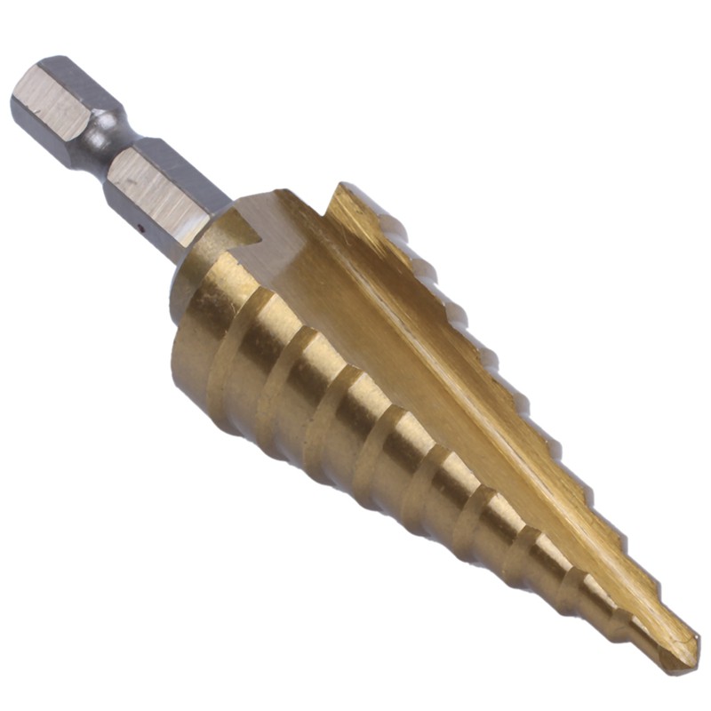 Đầu khoan cắt đục lỗ hình nón lục giác HSS 4-22mm 4241 bằng titan