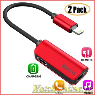 Bộ chia cổng Lightning 1 thành 2 Baseus L37 cho iPhone 7/ iPhone 8/ iPhone X ...