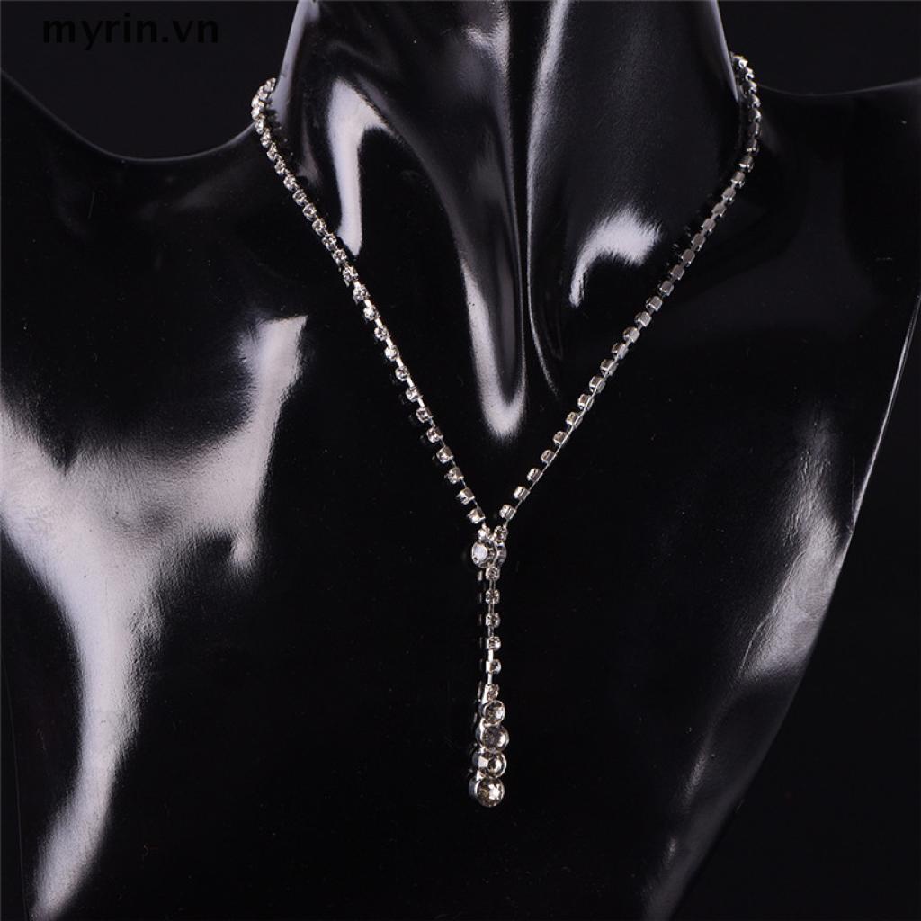 1 Set Vòng cổ Và Bông Tai Đính Đá Sang Trọng Cho Cô Dâu