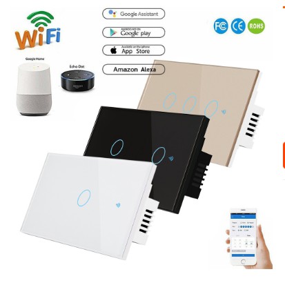 CÔNG TẮC TUYA WIFI + 433MHZ 4 NÚT CẢM ỨNG  CHỮ NHẬT