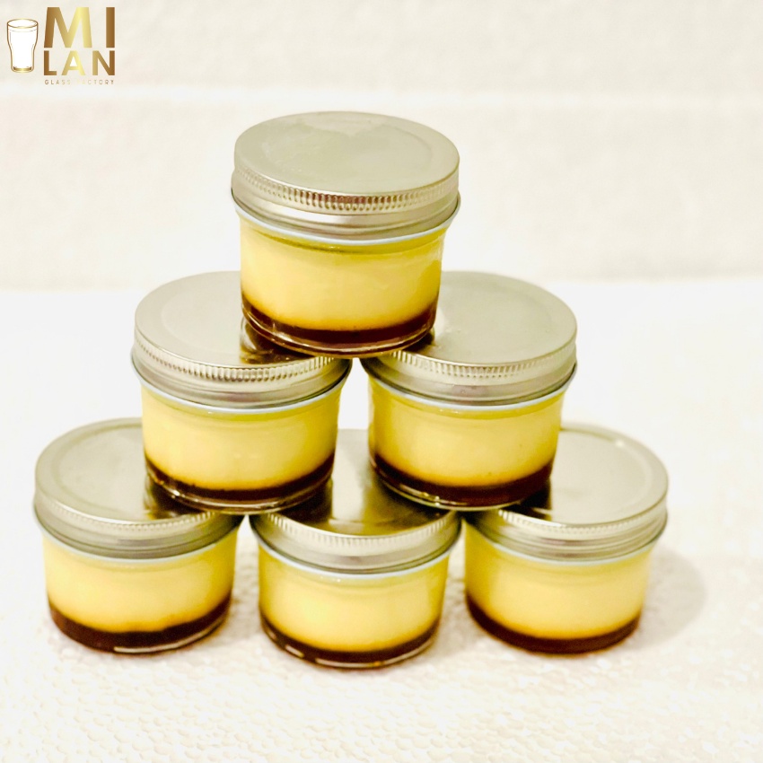( Mua 5 tặng 1) hũ thủy tinh làm bánh an toàn sử dụng trong lò nướng TẶNG kèm nắp nhôm