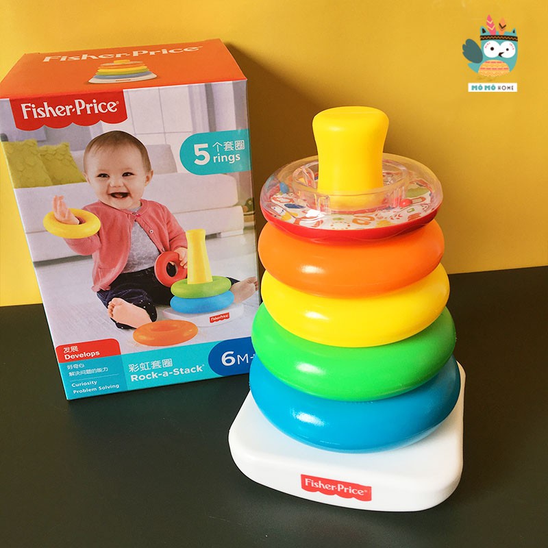 Đồ chơi tháp xếp chồng cho bé, có âm thanh thú vị, màu sắc bắt mắt, chất liệu an toàn với bé