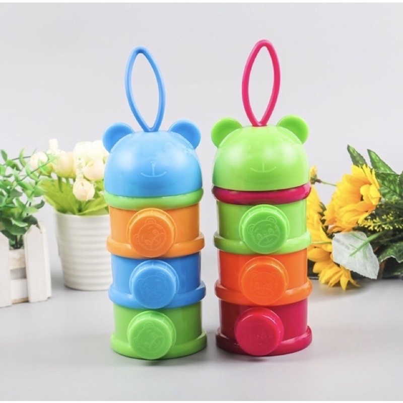 Chia sữa 4 ngăn có nắp xoáy