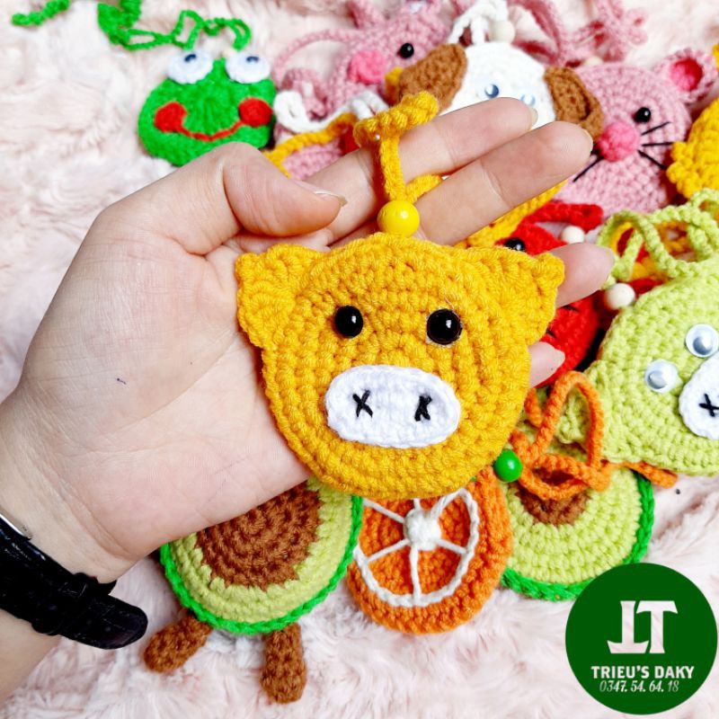 Túi Đựng Tỏi - Đính Hạt Dâu Tránh  Vía Cho Bé