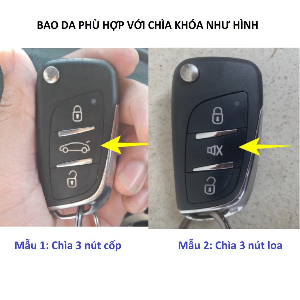 Bao da chìa độ, chìa chế, chìa gập, chìa khóa các dòng xe ô tô, kèm tặng móc khóa, da bò bảo hành 12 tháng