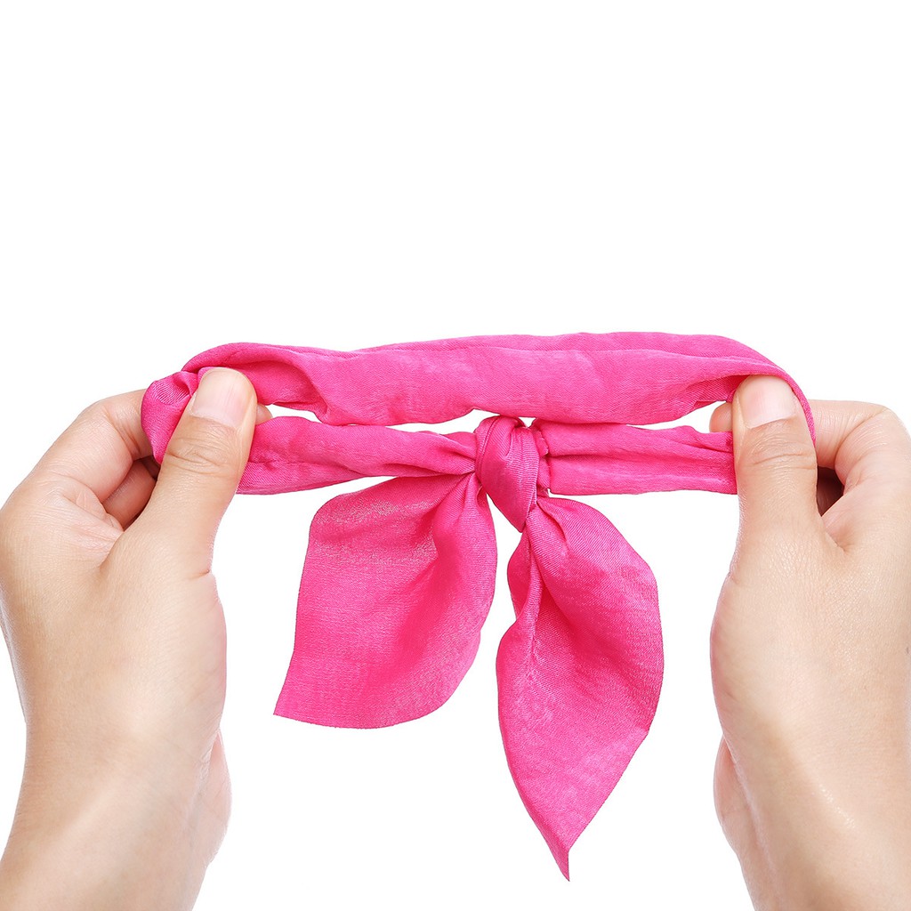 Dây Cột Tóc Ruy Băng Màu Trơn Bằng Vải Satin Phong Cách Âu Mỹ Dễ Thương