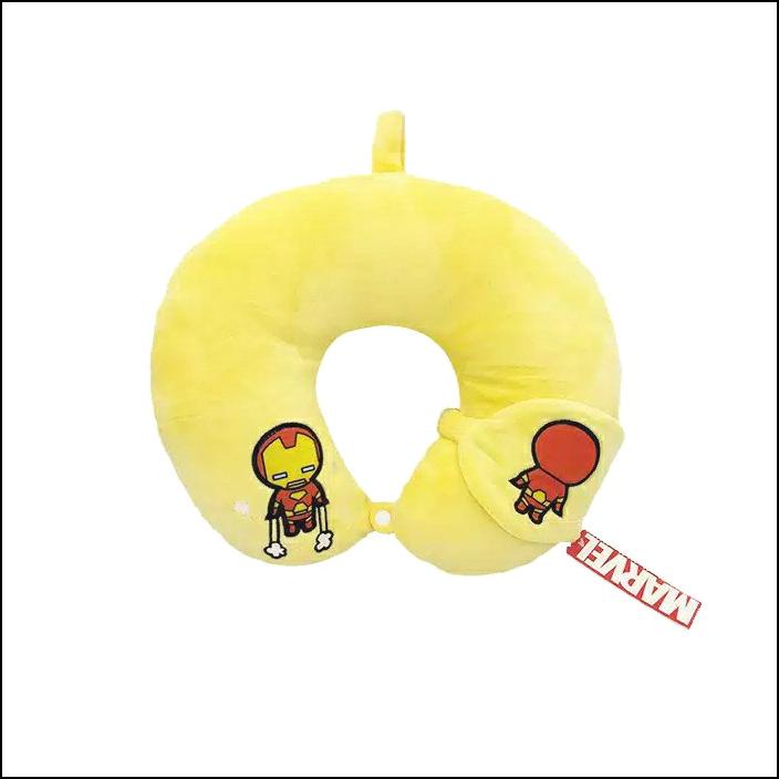Gối Kê Cổ Hình Chữ U In Hình Marvel + Miếng Vá Mắt - Ironman