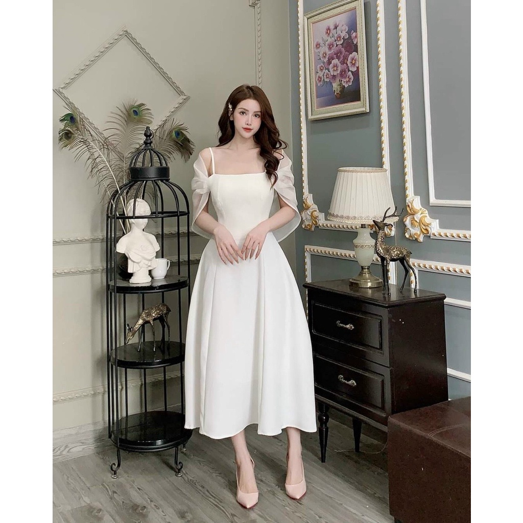 Đầm xòe phối voan có mú siêu xinh