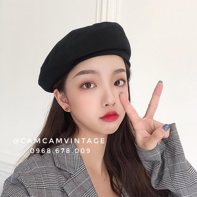 MŨ NỒI NỮ MŨ NỒI BERET VINTAGE VIỀN SIÊU XINH TIỂU THƯ HÀN QUỐC ĐÁNG YÊU