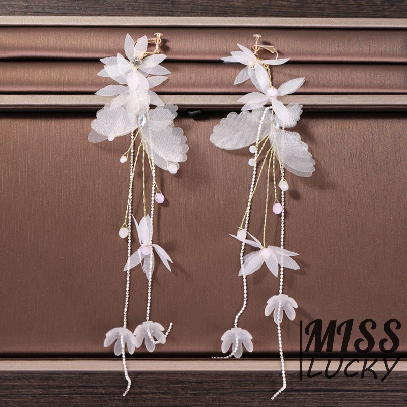 Set khuyên tai và trâm cài tóc thời trang thanh tú cho nữ