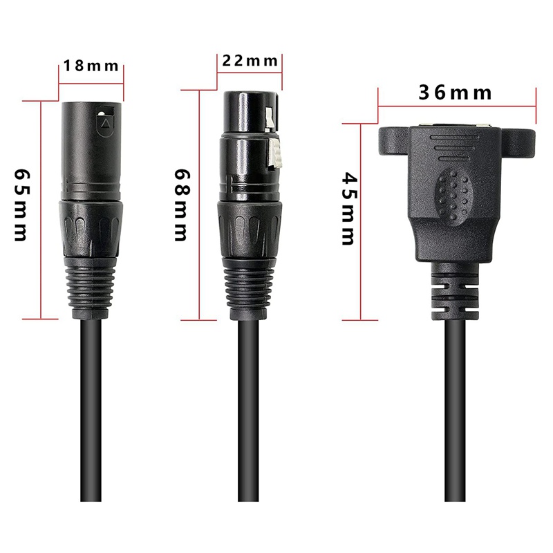 1 Cặp Cáp Chuyển Đổi XLR 3 Pin Sang RJ45 Từ Đầu Cắm Sang RJ45 Mạng Cat5 Chuyên Dụng