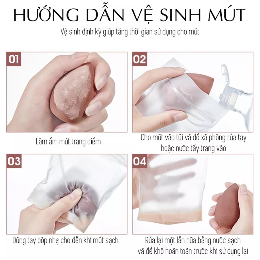 Mút trang điểm tán kem nền Acosmetics chất liệu siêu mềm mịn, dễ vệ sinh, 20g