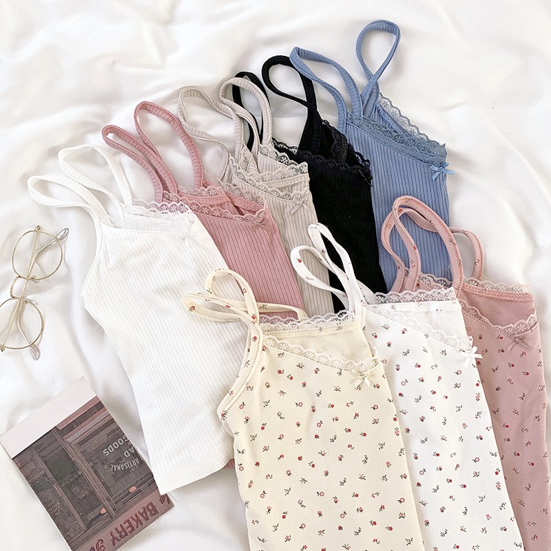 33610 Hoa In Áo Vest Nữ Crop Top