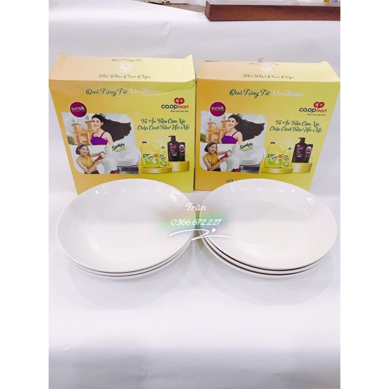 Bộ 5 dĩa sứ trắng sâu lồng Hàng khuyến mãi