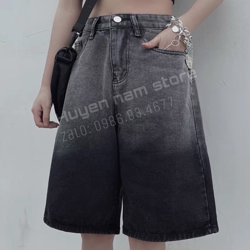 [Mã 153FASHIONSALE1 giảm 10K đơn 50K] Quần short ngố denin loang ống rộng siêu hót [ video + ảnh thật ]