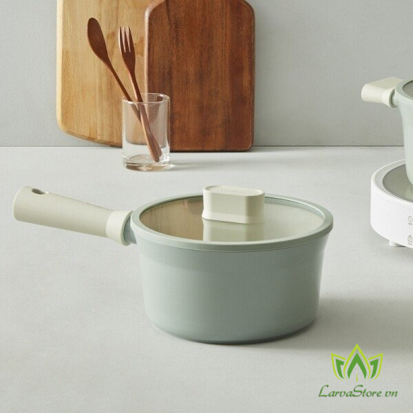 Nồi Suit LocknLock Lòng Ceramic Pure CSU1181MIT 18cm Xanh Mint (Dùng Mọi Loại Bếp)