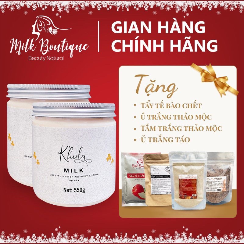 [2 Hũ 550gr]  Kem dưỡng trắng da body K'HULA MILK , không bết rít, không lộ vân kem, hàng chính hãng Huyền Milk Boutique