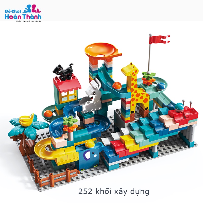 Đồ chơi khối xây dựng HOÀN THÀNH cho bé,lắp ráp lego khối trượt,lâu đài,con vật,oto,ngôi nhà