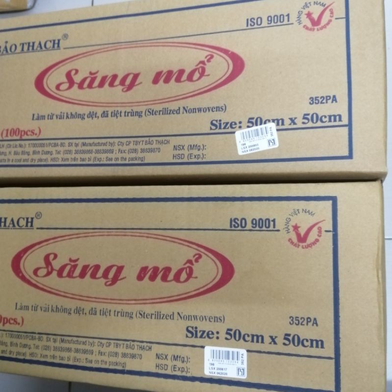 (Q1-HCM) Thùng Săng Mổ Bảo Thạch (50×50cm) | Săng Mổ 50x50 Tiệt Trùng Từng Cái