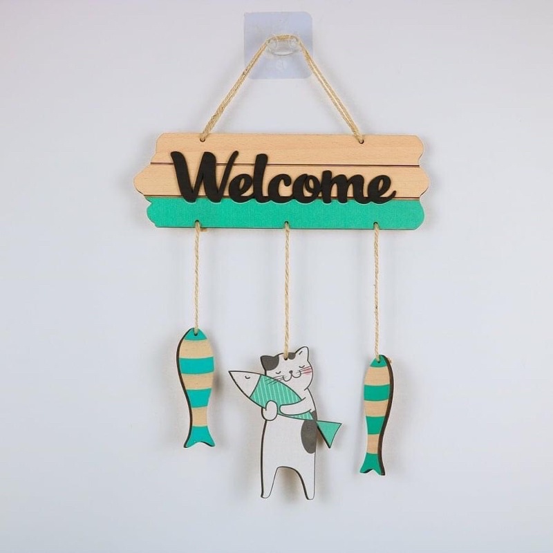 Bảng gỗ decor Welcome treo cửa hàng trang trí ý nghĩa và làm quà tặng