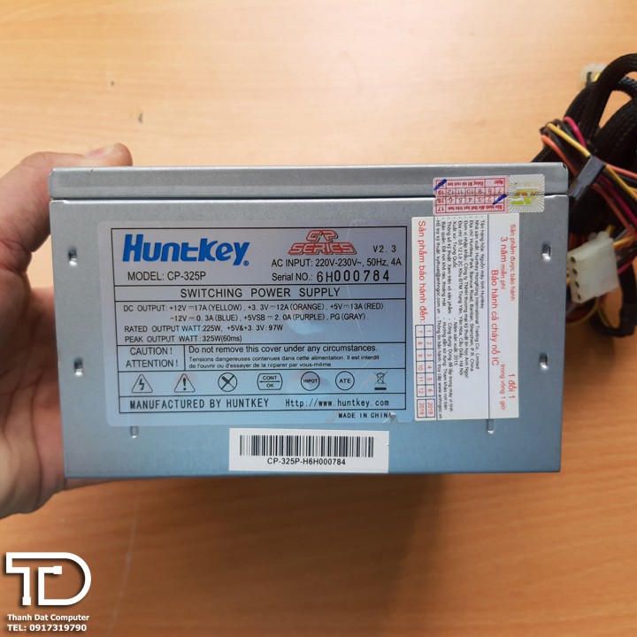 Nguồn công suất thực Huntkey 325W cũ - PSU Huntkey CP-325P công suất thực