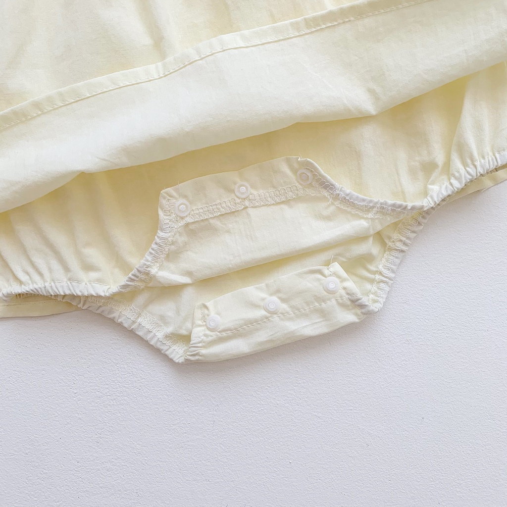 Đầm Công Chúa Ngắn Tay Thêu Hoa Cho Bé Gái