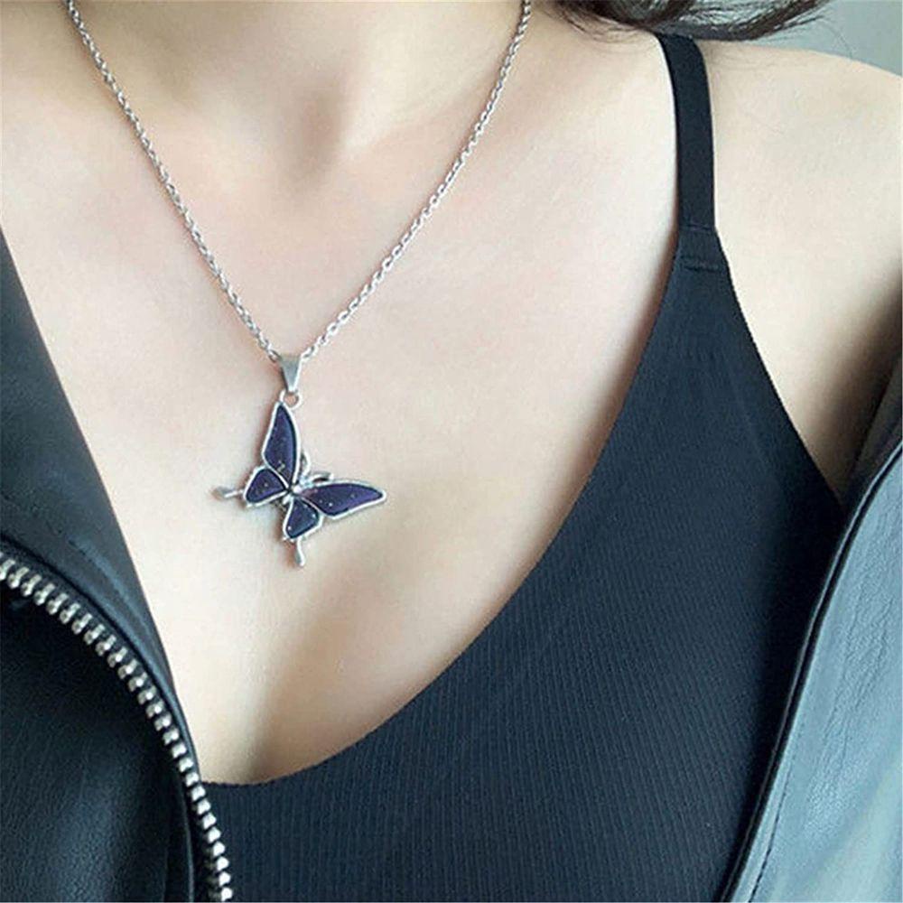 Vòng cổ Mặt Bướm Thay Đổi Màu Sắc Thời Trang