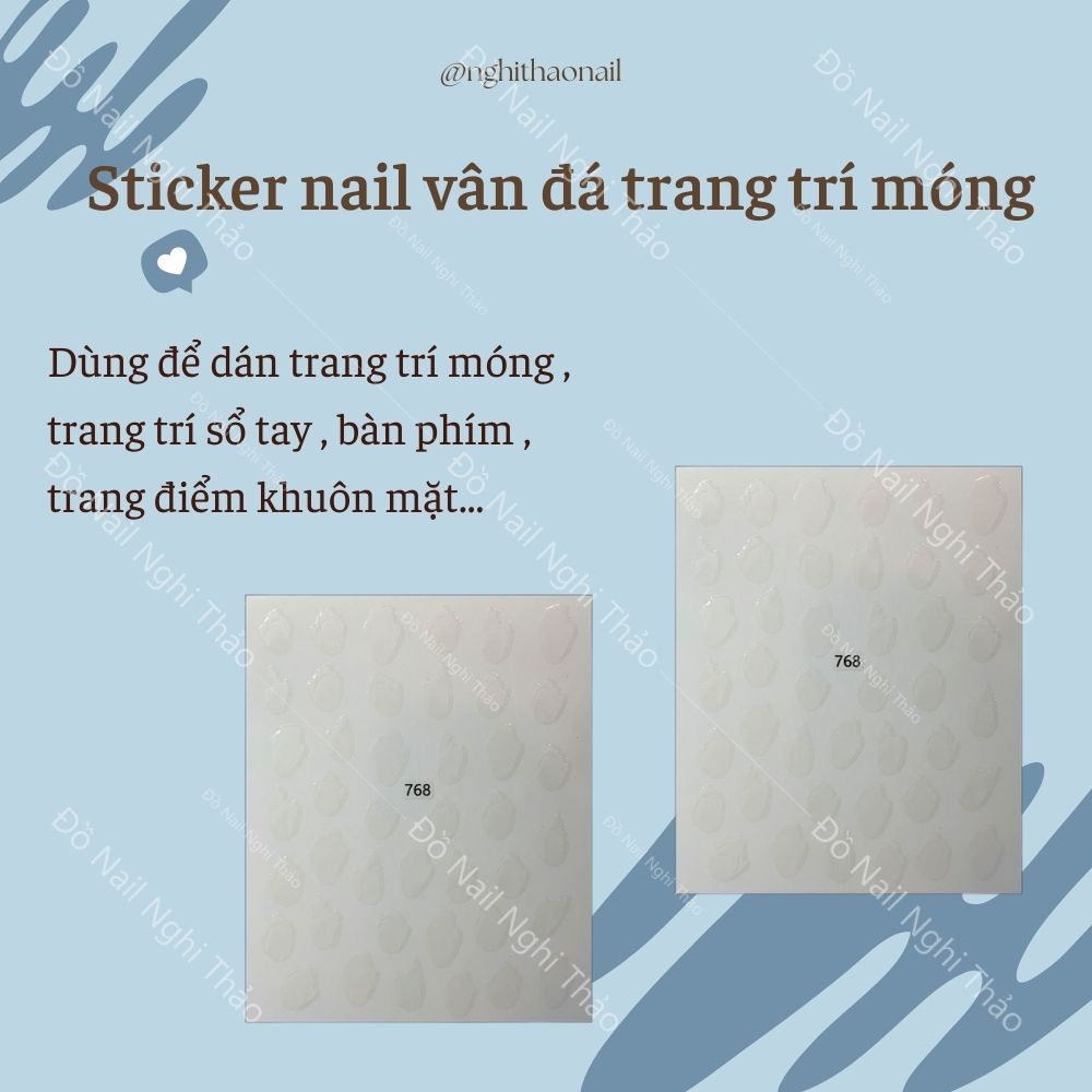 Sticker nail vân đá trang trí móng