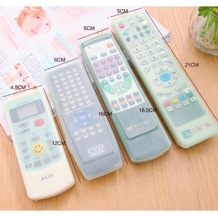 Bọc điều khiển tivi, điều hòa bằng nhựa silicon dẻo trong suốt, tai thỏ