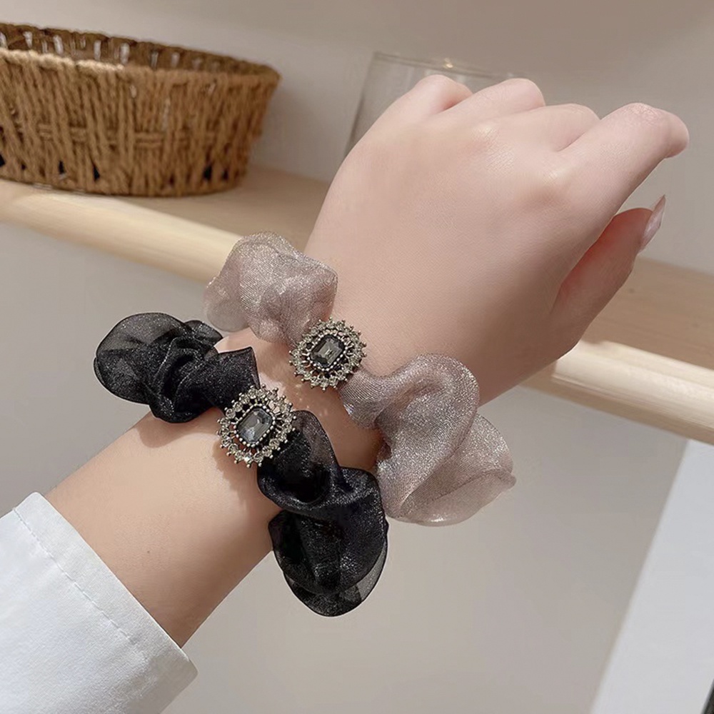 Dây Cột Tóc Sợi Lưới Đính Ngọc Trai Cỡ Lớn Phong Cách Hàn Quốc