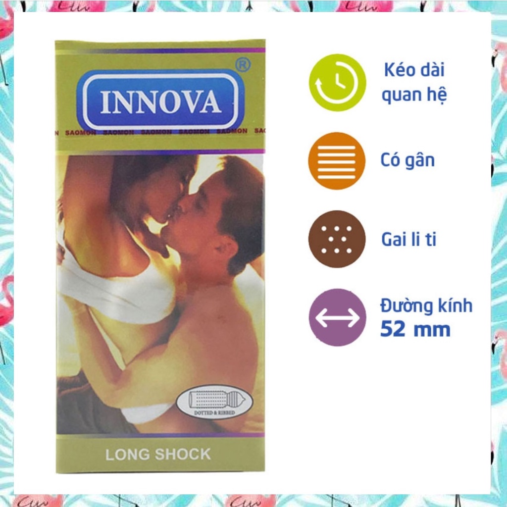 Bao Cao Su Kéo dài thời gian-Chống Xuất Tinh Sớm- Gân Gai INNOVA Vàng - 12 chiếc- CHE TÊN SẢN PHẨM