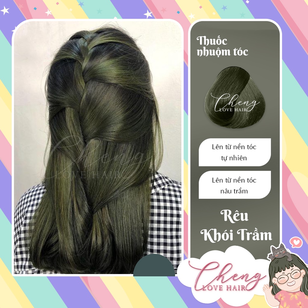 Thuốc nhuộm tóc RÊU KHÓI TRẦM không cần thuốc tẩy tóc Chenglovehairs, Chenglovehair