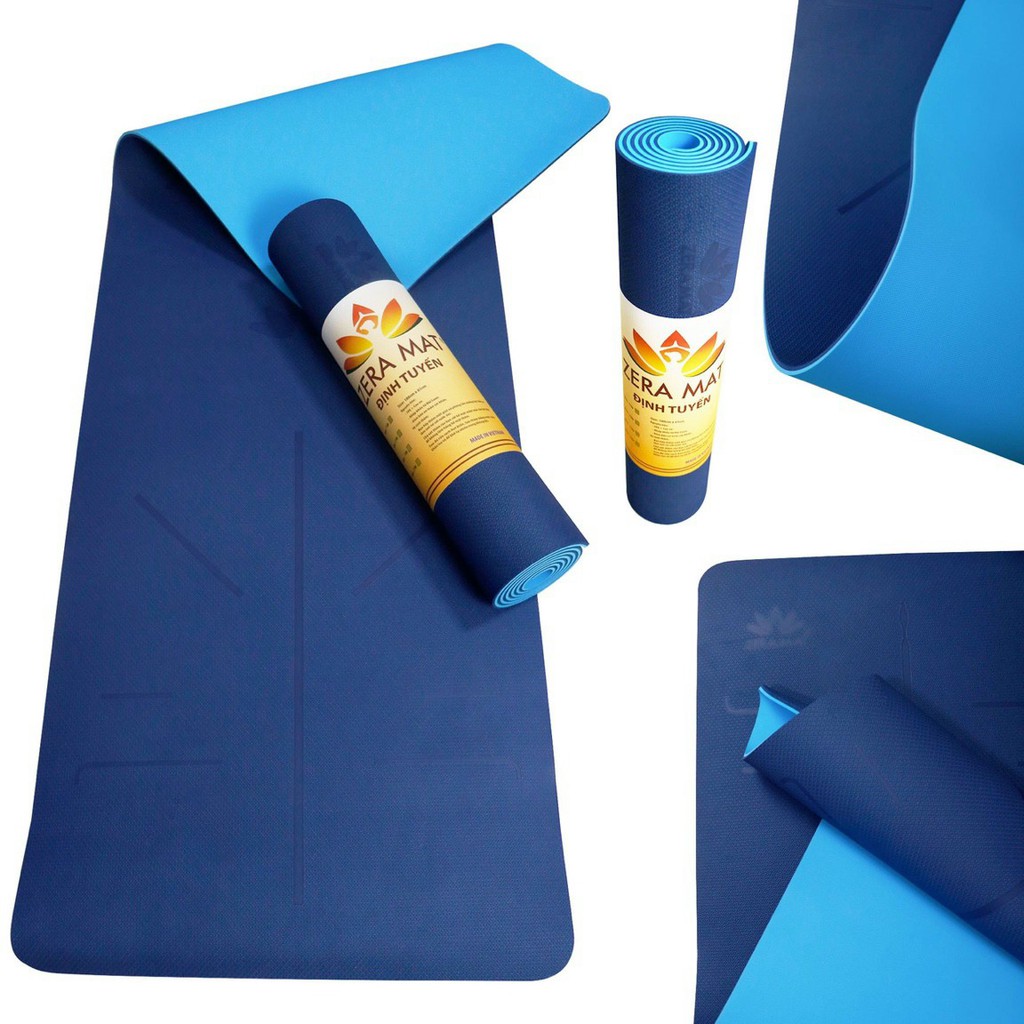 Thảm yoga Zera định tuyến 8mm 2 lớp + Kèm túi đựng